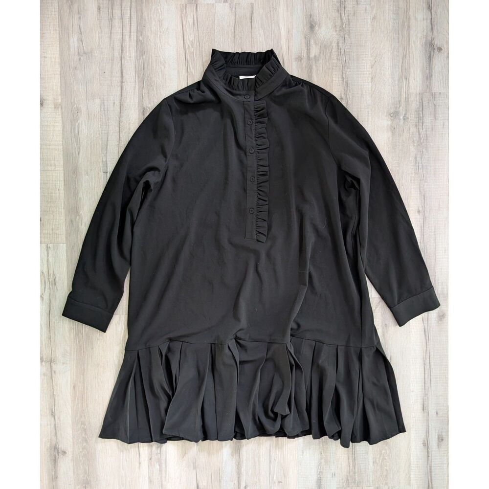 Tuckernuck Black Crepe Tate Dress Long Sleeve, XL (C3) - Picture 2 of 7